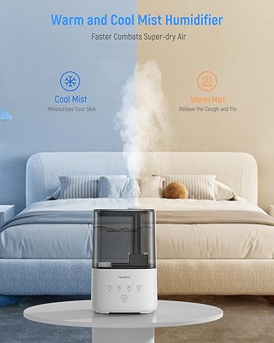 Miniatura 2 de FABULETTA Humidificadores para dormitorio, humidificador de niebla cálida y fría, gran habitación para el hogar, humidificador de aire de llenado