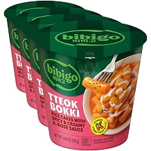 Bibigo Cup Tteokbokki - Spicy & Creamy K-Rose 4.4 Ounce Pack of 4