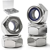 230 Pack M3-0.5mm Nylon Insert Lock Nuts，304 (A2-70) Stainless Steel Locknuts，Standard Metric Thread Nylock Nuts