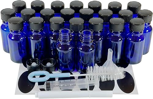 Bioll Botella de vidrio de 0.5 fl oz (12 oz). Botella de aceite esencial con tapa. Para perfume, aromaterapia, frascos de muestra recargables de