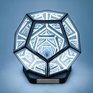 Infinite Space Abyss Lamp, Desk Infinity Mirror Light, Dodecahedron Abyss Light, Touch Dimmable, for Gaming Setup Futuristic Room D cor