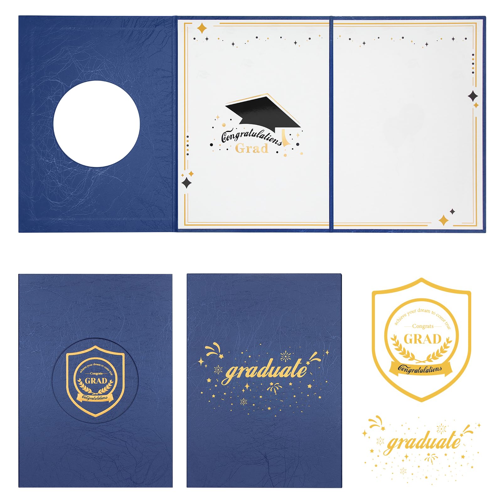 IRENE Graduation Guest Book 2025, Navy Blue Gold Graduation Decorations Class of 2025 Decorations Party Guest Book Alternative, Graduates Signature Board for Men Women Congrats Party Signing