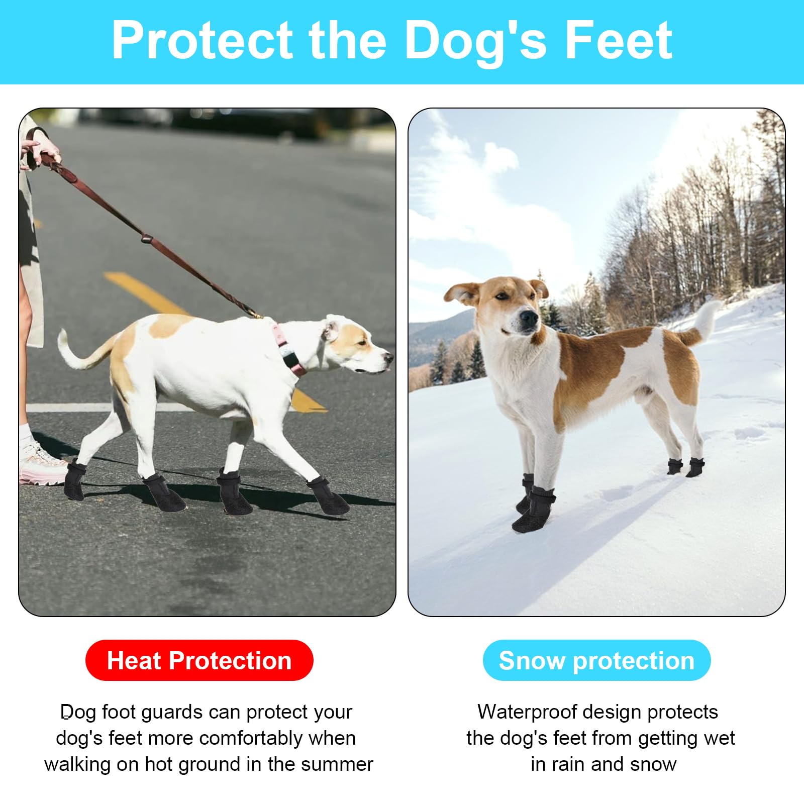 Scarpe Per Cani Taglia S - Protezione Zampe Antiscivolo Per Esterni - Larghezza 3.7cm - Foto 10