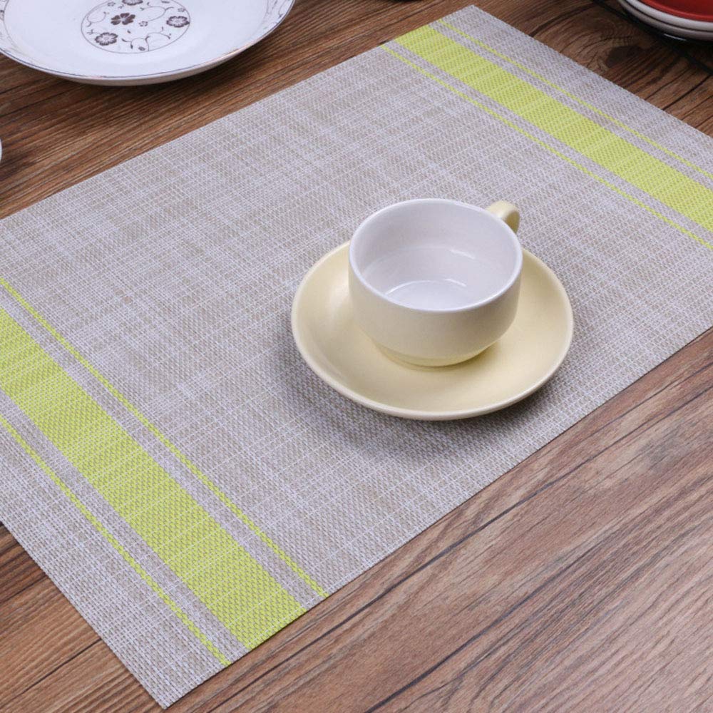 Sets de Table en PVC, Rectangulaire, Résiste à l'usure, Lavable à l'eau, Résiste à la Chaleur, Antidérapant, pour Cuisine et Table à Manger