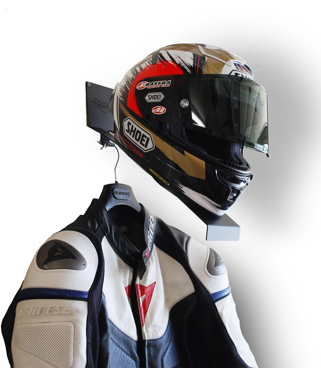 Motorcycle Helmet Holder - Helmet Wall Mount - Dirtbike Rack Hanger Display Stand Hook - SportBike Bicycle Racing Gear Storage Garage Organizer - Made in USA