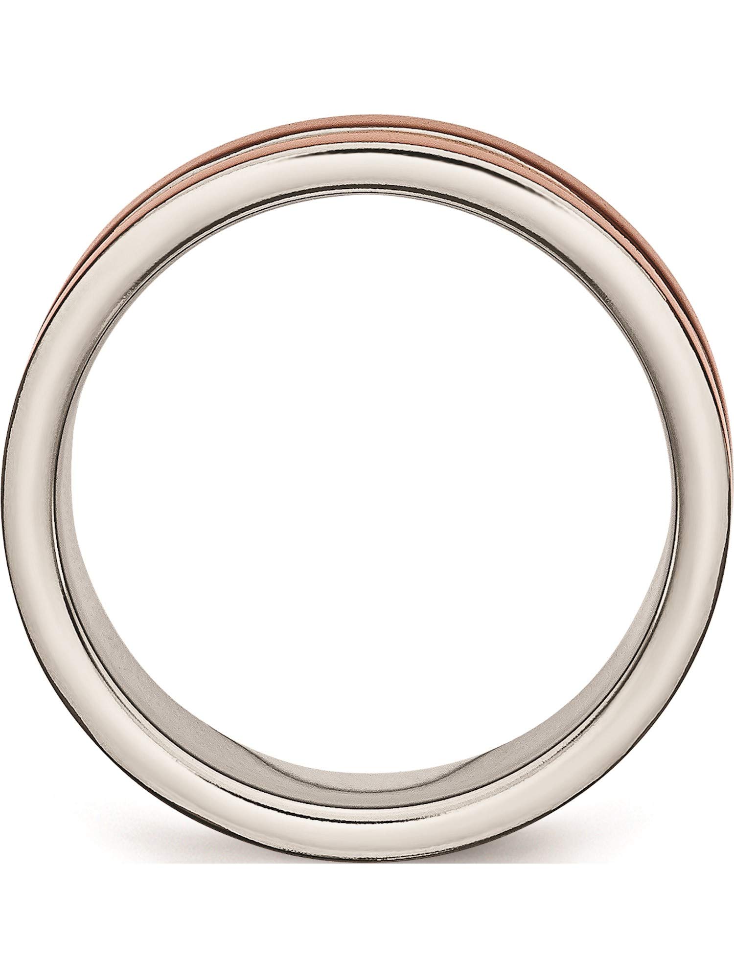 Chisel Stainless Steel 8mm Brown IP-Plated Polished with Brushed Center Band (Width=8)
