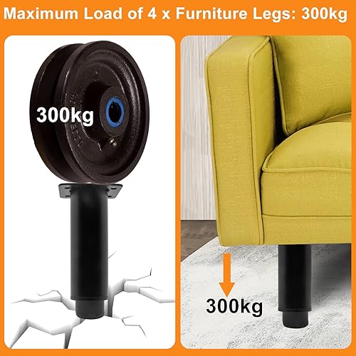 Miniatura 6 de 4 patas ajustables para muebles de 4.72 a 7.09 pulgadas, patas de metal para sofá, patas de gabinete, patas de soporte de altura ajustable para
