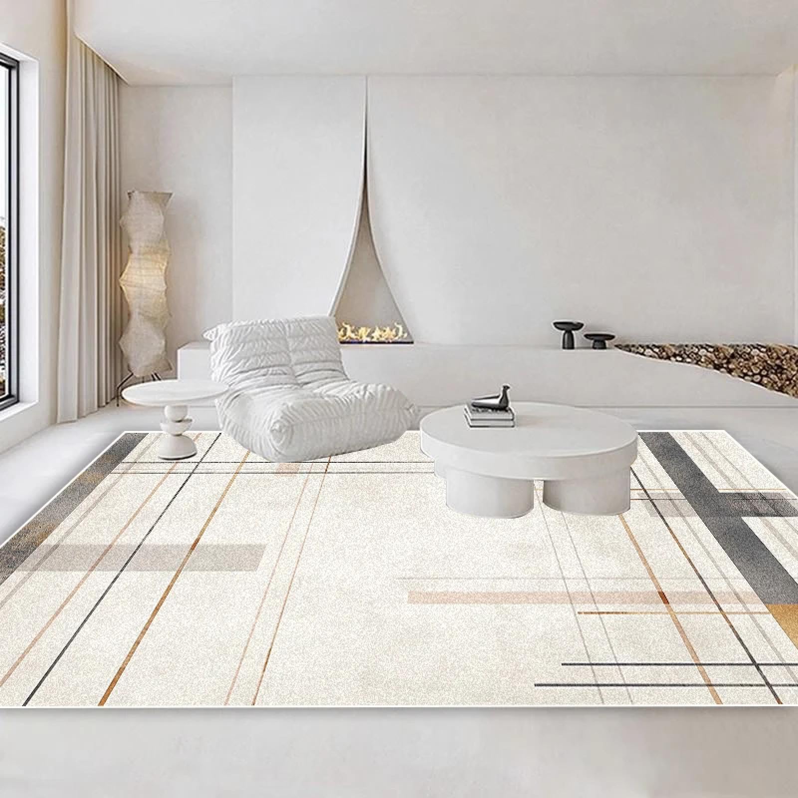 Tapis géométrique moderne pour réchauffer un sol en hiver