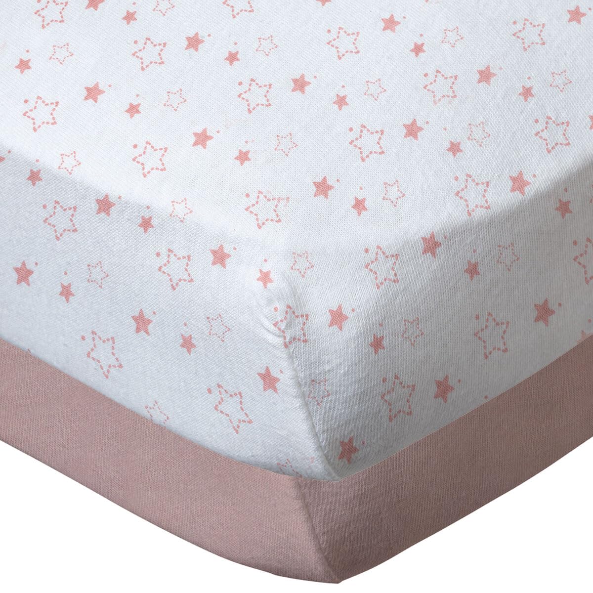 babyCalin - Set 2 lenzuola con angoli Stella/rosa 70x140x17 cm