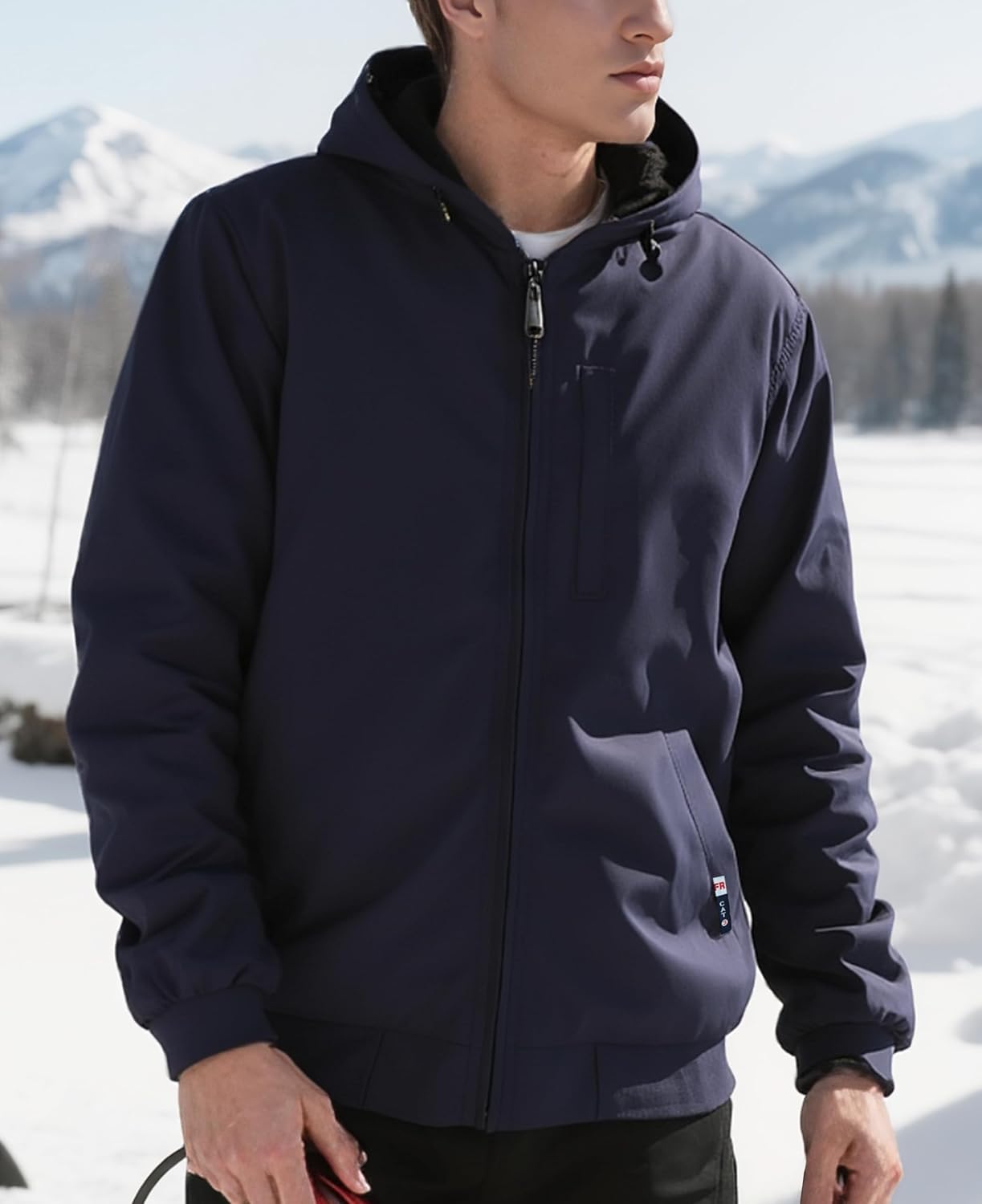 BOCOMAL FR Jackets Heavyweight Canvas and Modacrylic Fleece Lined Hooded Flame Resistant Winter Work Coat NFPA 2112 CAT3 - Image 2