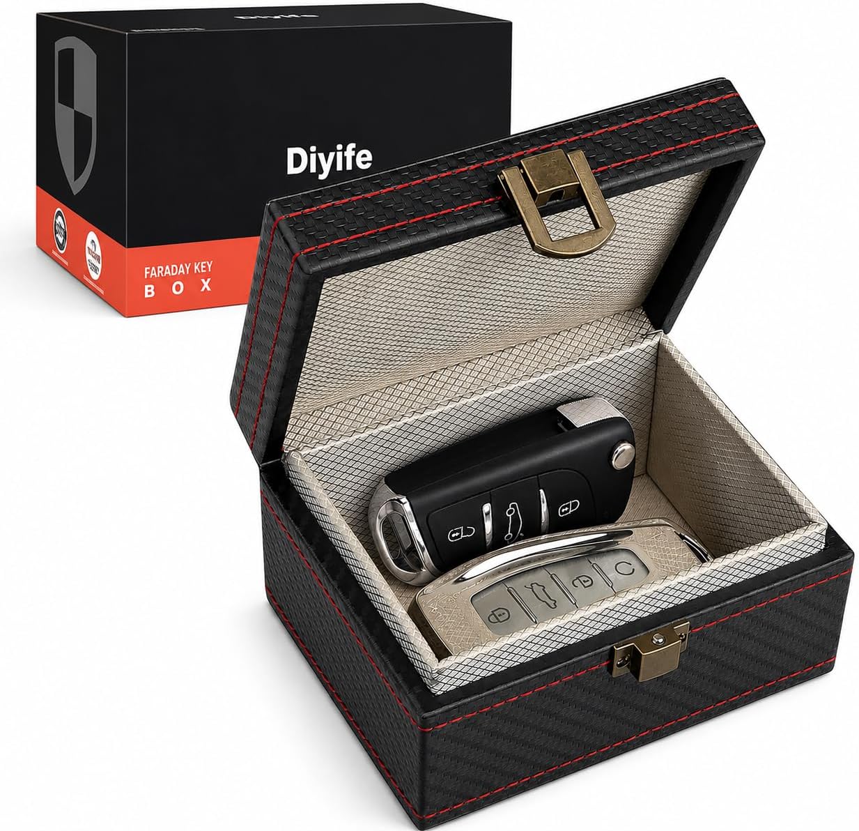 Diyife Small Faraday Box for Car Keys, RFID Key Box Signal Blocker, Black
