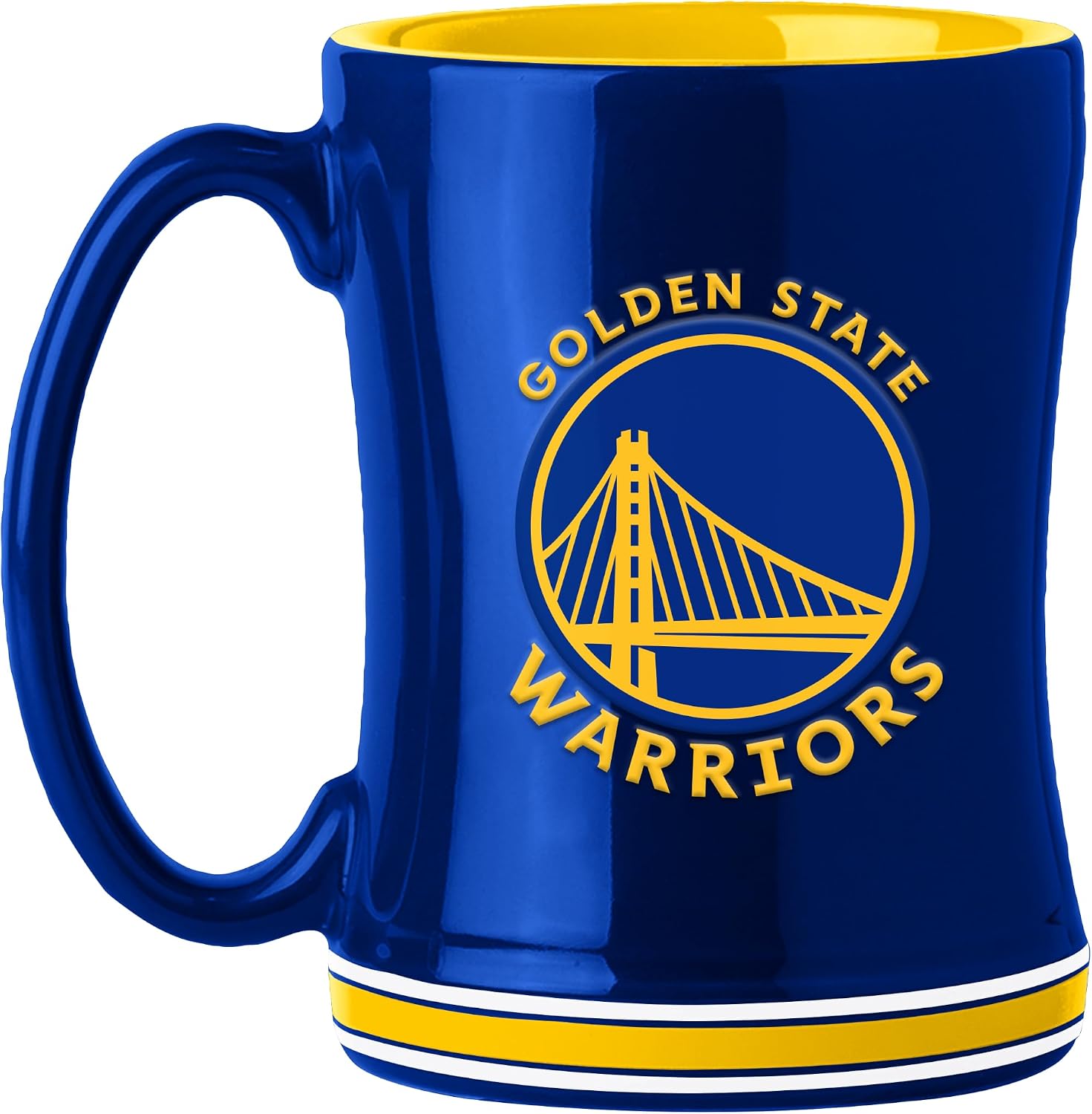 FANMATS NBA Los Angeles Lakers 14 oz Relief Coffee Mug — 14 Fluid Ounces | Ceramic | Sculpted 3D Logo | Team Color | Great Gift