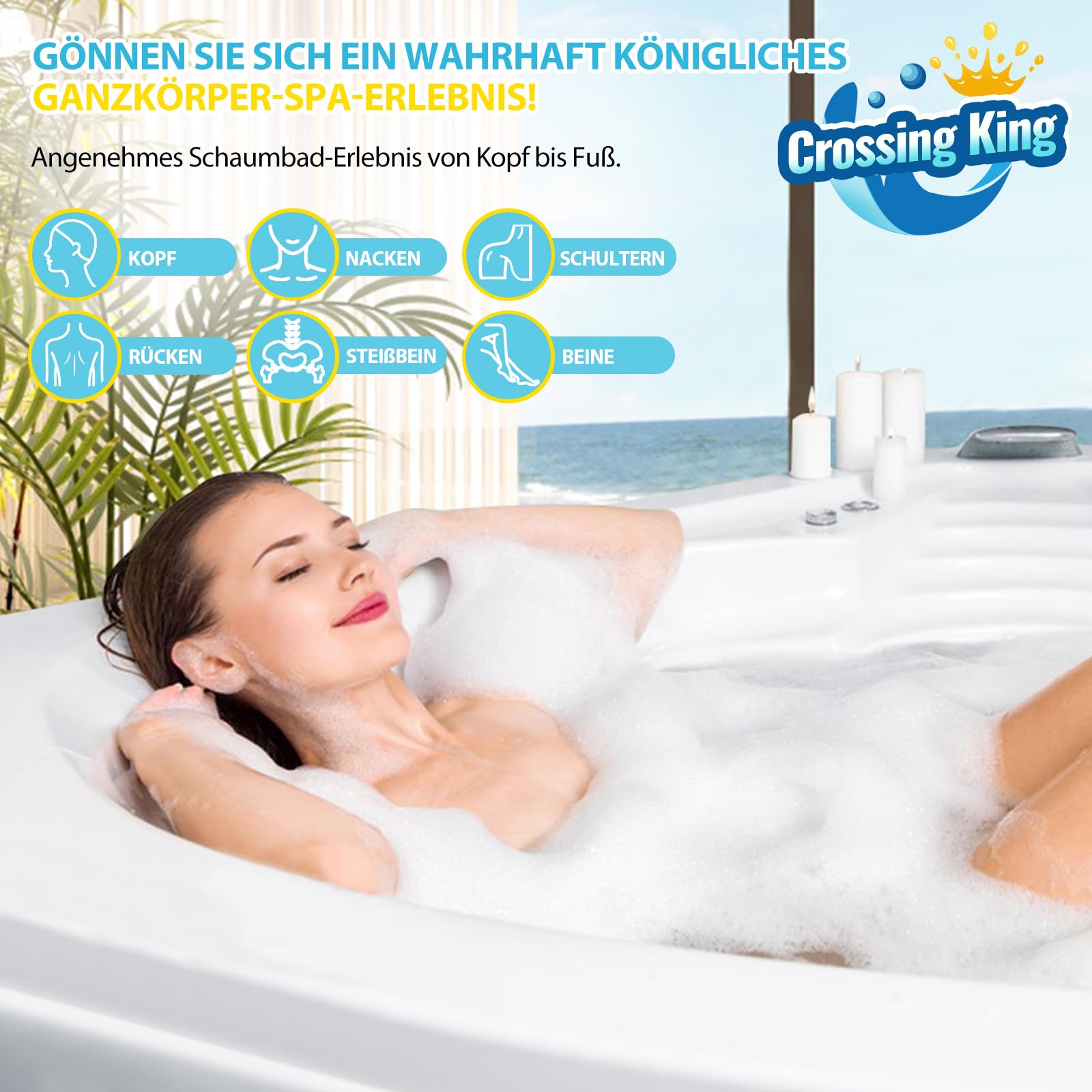 Crossing King Sprudelmatte Badewanne, Badewanne Spa-Matte Grau
