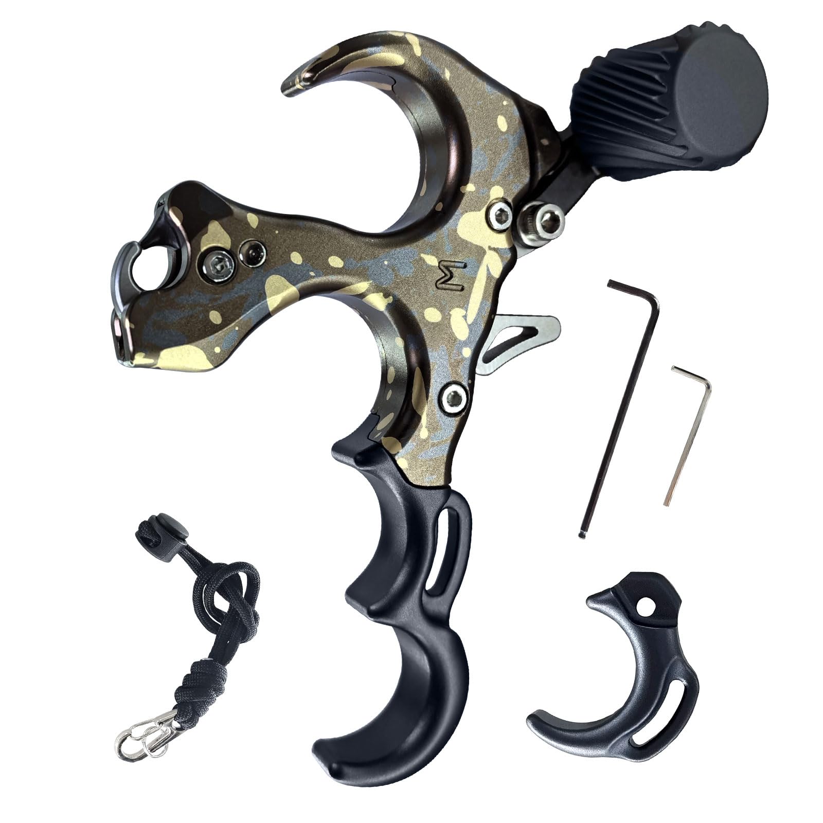 xxiaojun Compound Bow Aid Releaser with Wrist Straps and Adjustment Tool,Archery Release Aids with 3&4 Thumb Release Adjustable,Aluminum Alloy Aids.for Left and Right Handers.