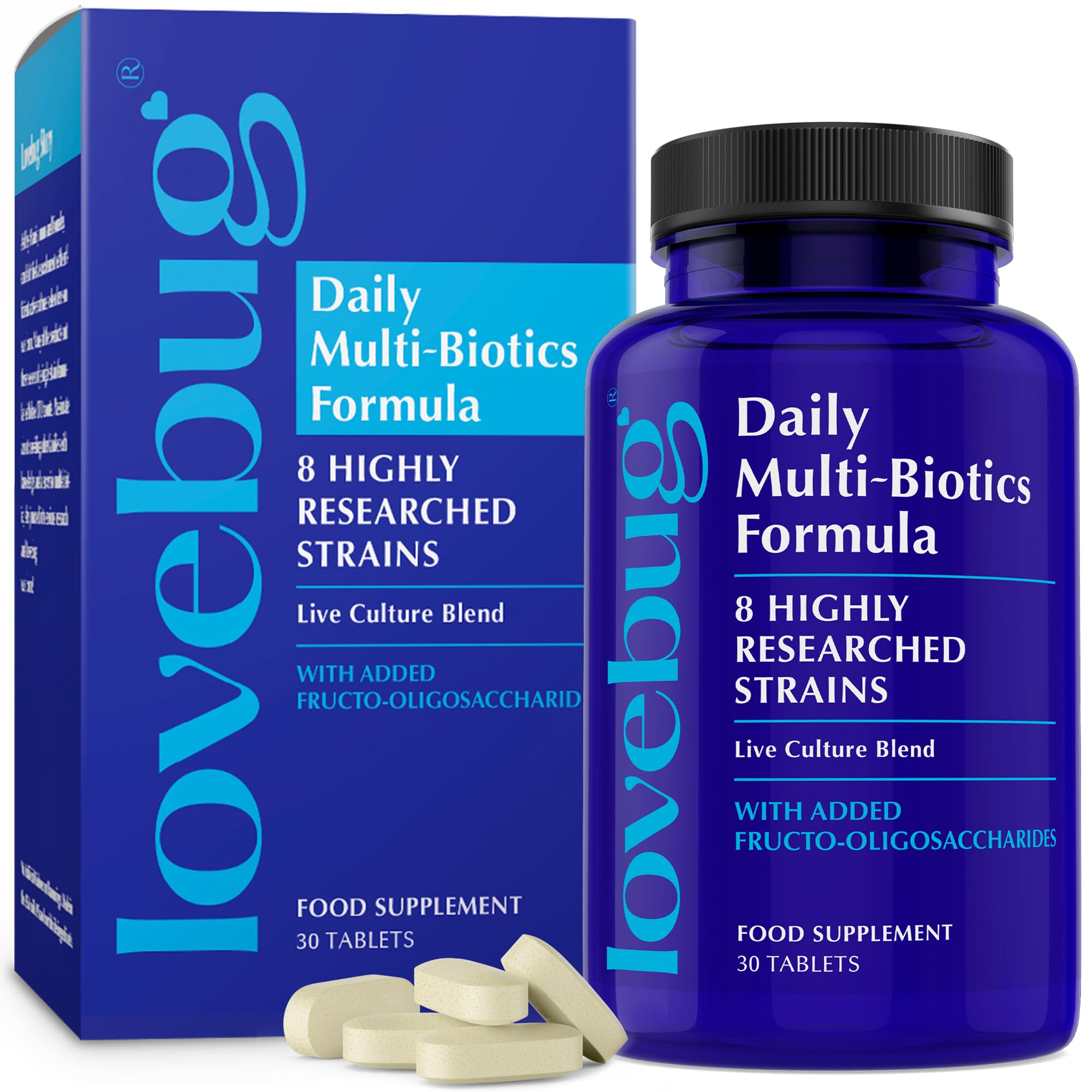 Lovebug Daily Multibiotics Formula, 30 Tablets
