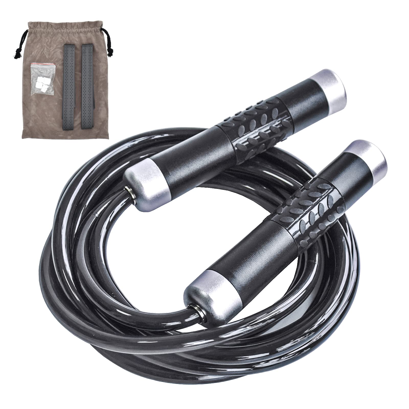 Ahomie Weighted Jump Rope, Heavy Jump Rope for Women, Men Fitness and Endurance Training, Adjustable Bold PVC, Aluminum Alloy Non-Slip Handles, 1LB