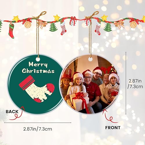 Miniatura 2 de Adornos de Navidad familiares personalizados 2025, adornos de fotos personalizados para árbol de Navidad, adorno de imagen, decoración de árbol de