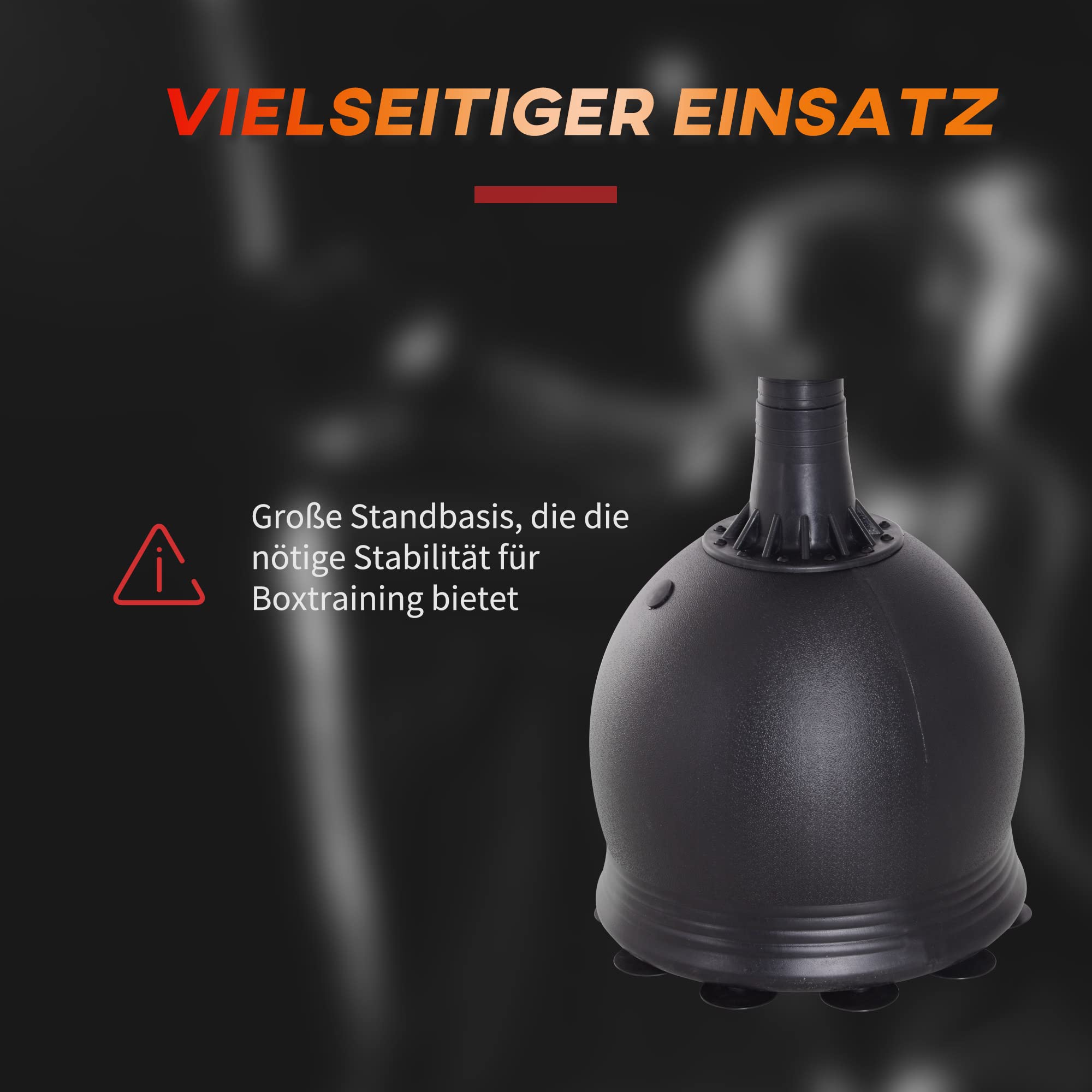 HOMCOM Boxsack Stehend 165cm Erwachsene Freistehender Heavy Duty Standboxsack mit Saugnapf-Basis Boxpartner Boxing Trainer Geeignet für Profis und Anfänger Schwarz