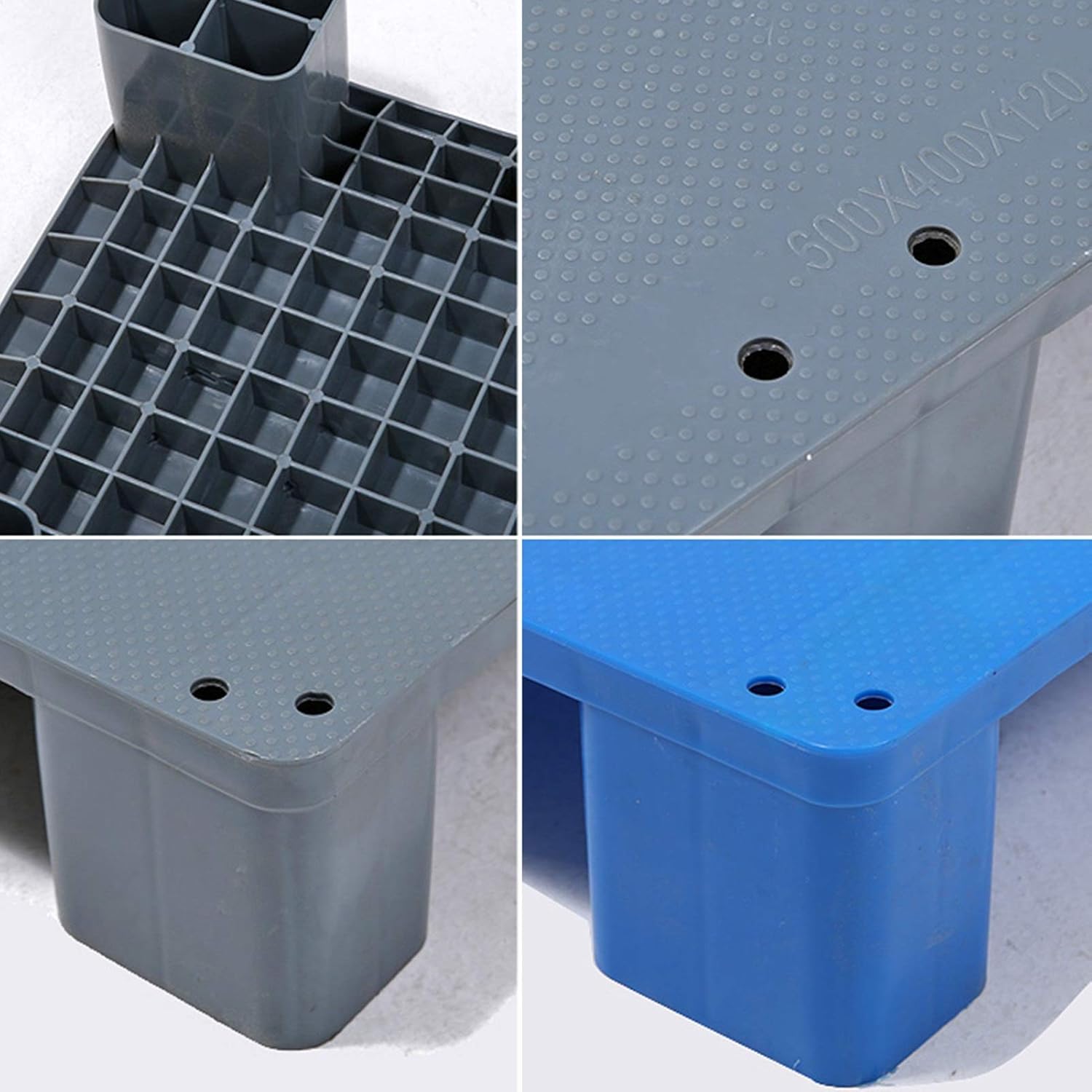 XXIOJUN Heavy Duty Plastic Pallet for Warehouse, Industrial, House Moving, Packing, Furniture Wrapping, Storage Goods Storage Platform Water & Moisture Proof ( Color : Black , Size : 50x40x12cm )