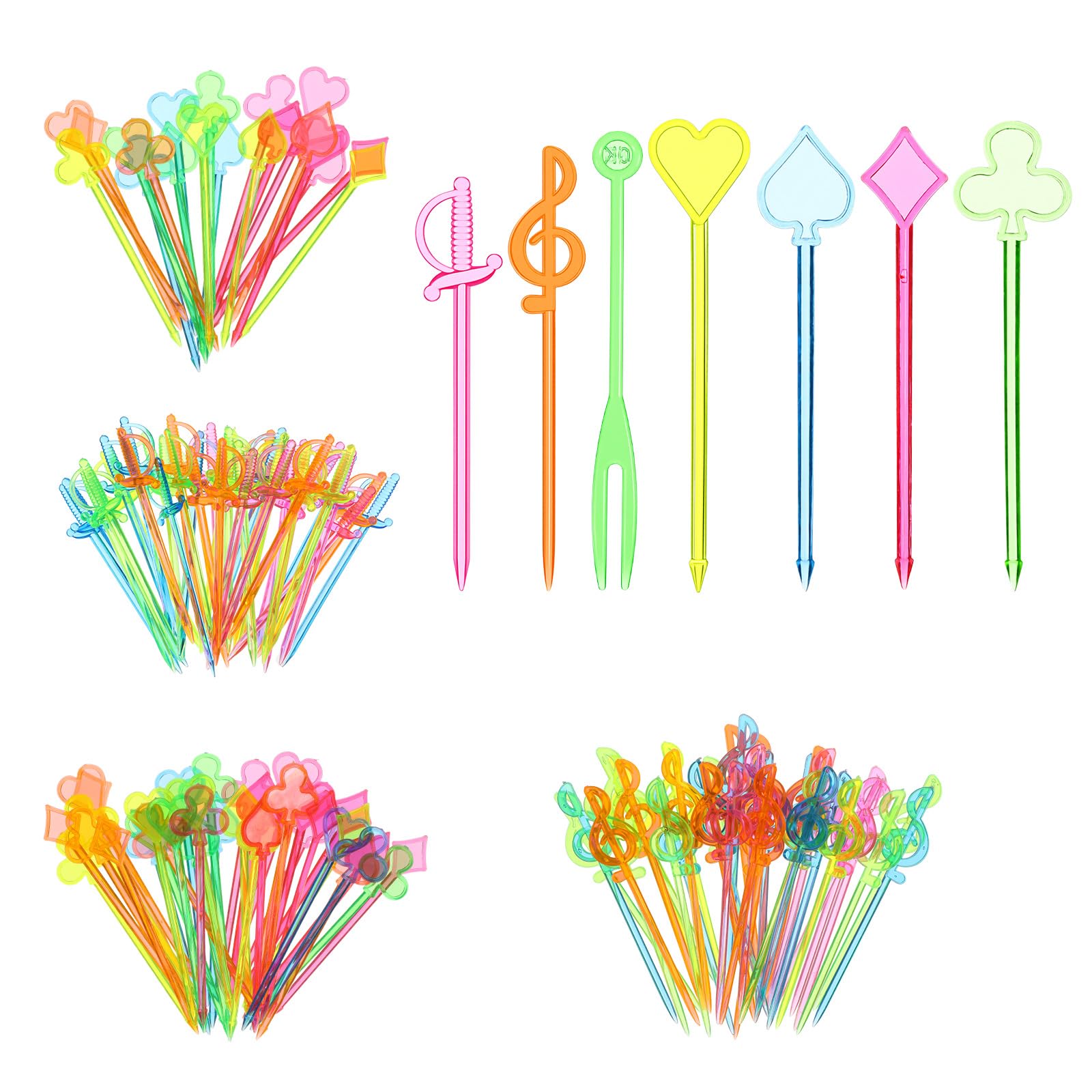 200Pcs Food Picks, Cute Fruit Toothpicks, Bento Lunch Accessories Colorful, Cocktail Picks, Food Pick for Kids