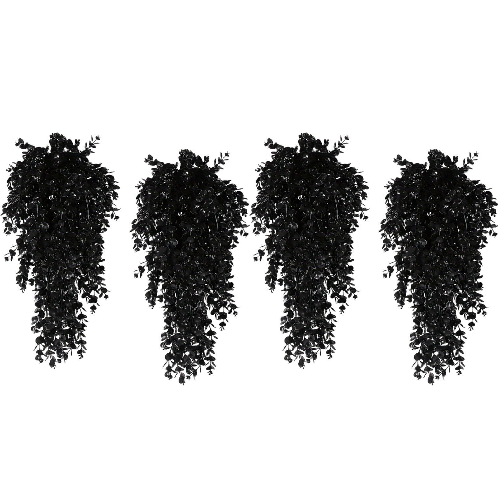 Kalttoy Of 4 Black Inverted Tree Hangings Artificial Black Inverted Tree for Halloween Festival Haunting Environment Halloween Theme Accessories