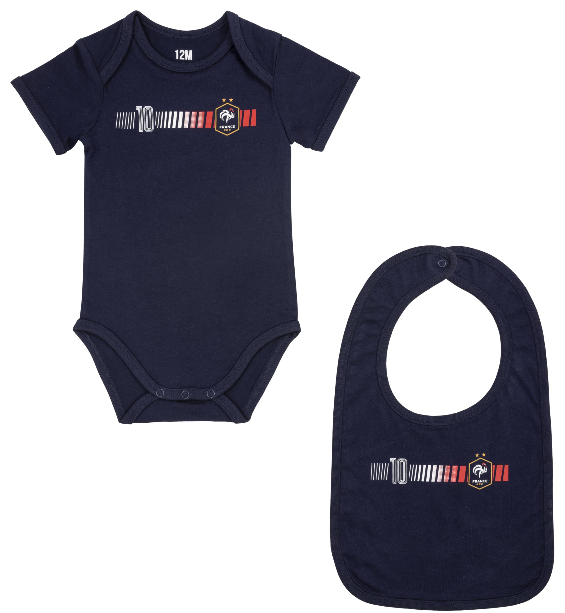 FFF Body + Bavoir bébé garçon Collection Officielle Equipe de France de Football