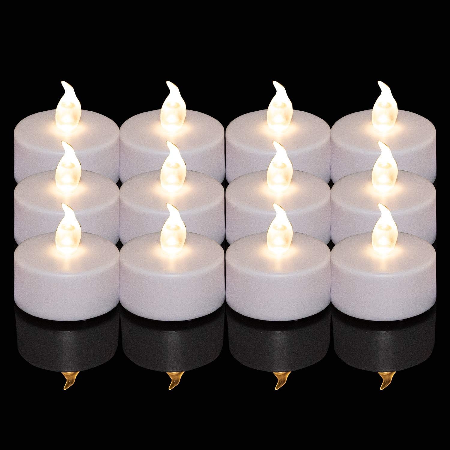 Battery Operated LED Tea Lights:200 Pack LED Flameless Bright Flickering Candles Long Lasting 200+ Hours Electric Candle in Warm White Ideal for Party, Wedding, Birthday, Halloween and Home Decoration