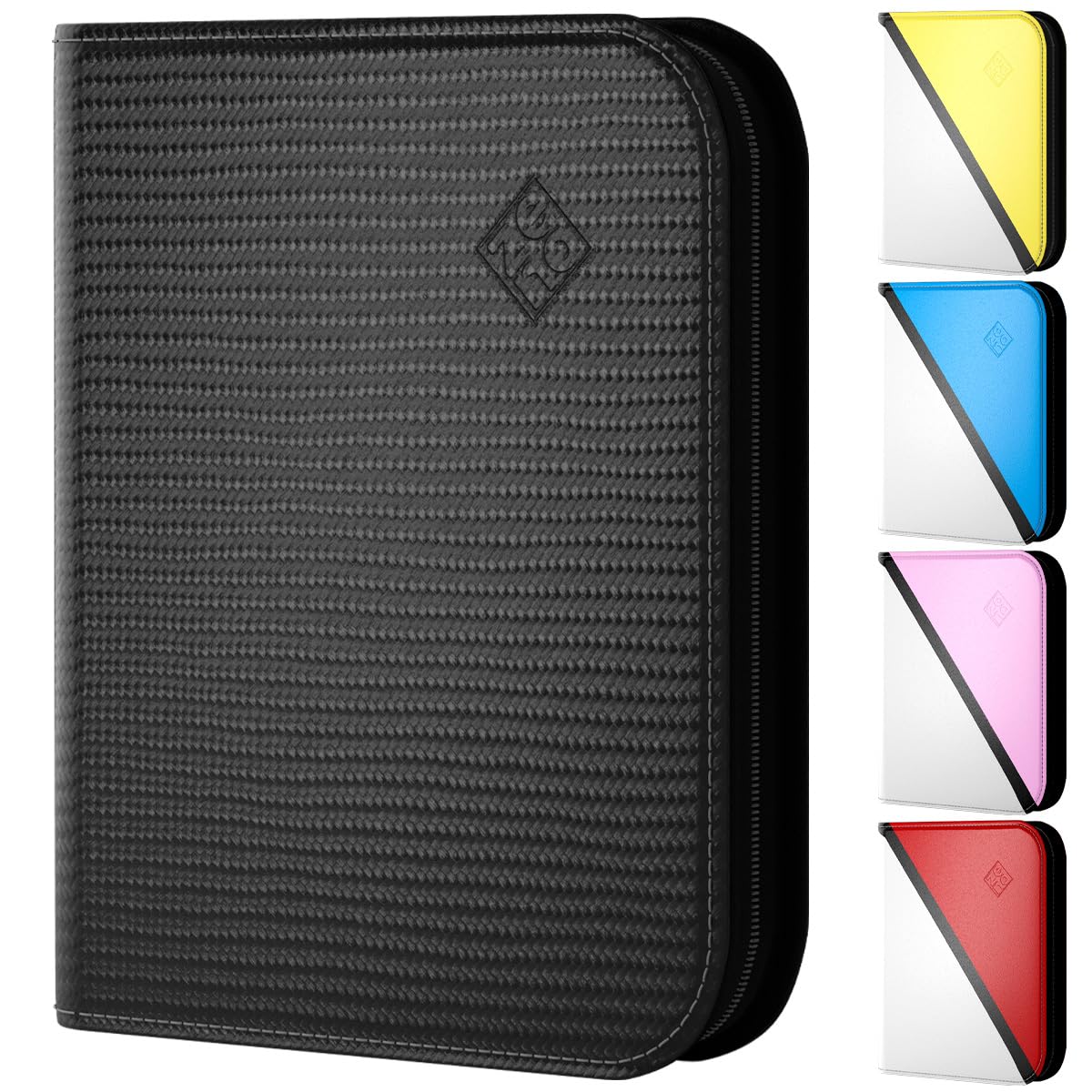 Trading Card Binder 4 Pocket, With 50 Pages + 400 Slot Capacity, Top Loading Sleeves, PU Leather Cover