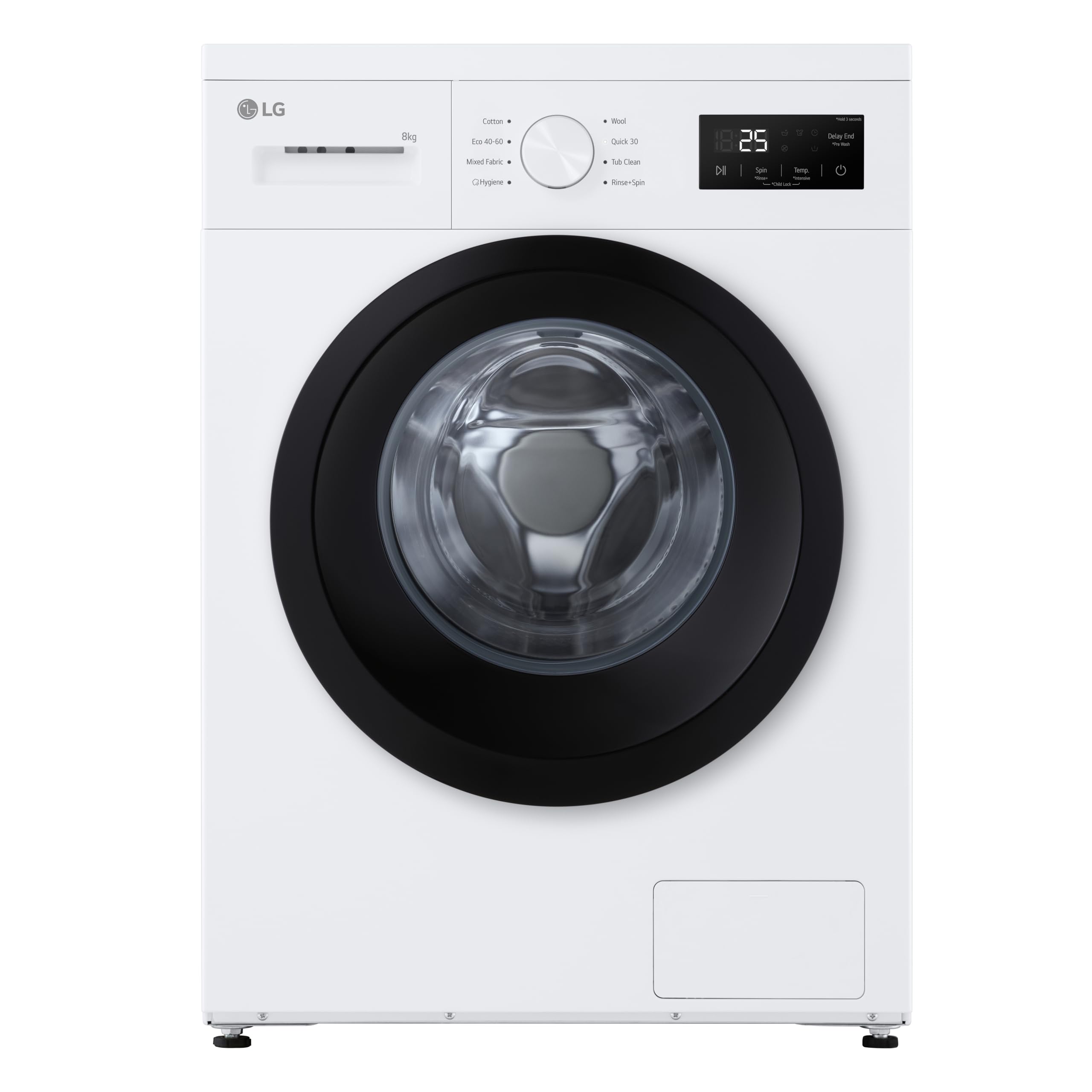 LG Series 2 F4A10S8NWK Freestanding Washing Machine, 8 kg washing capacity, 1400 rpm spin speed, A Rated, 600 x 530 x 850 mm (W x D x H), 48 Litres per cycle (Eco 40-60), White