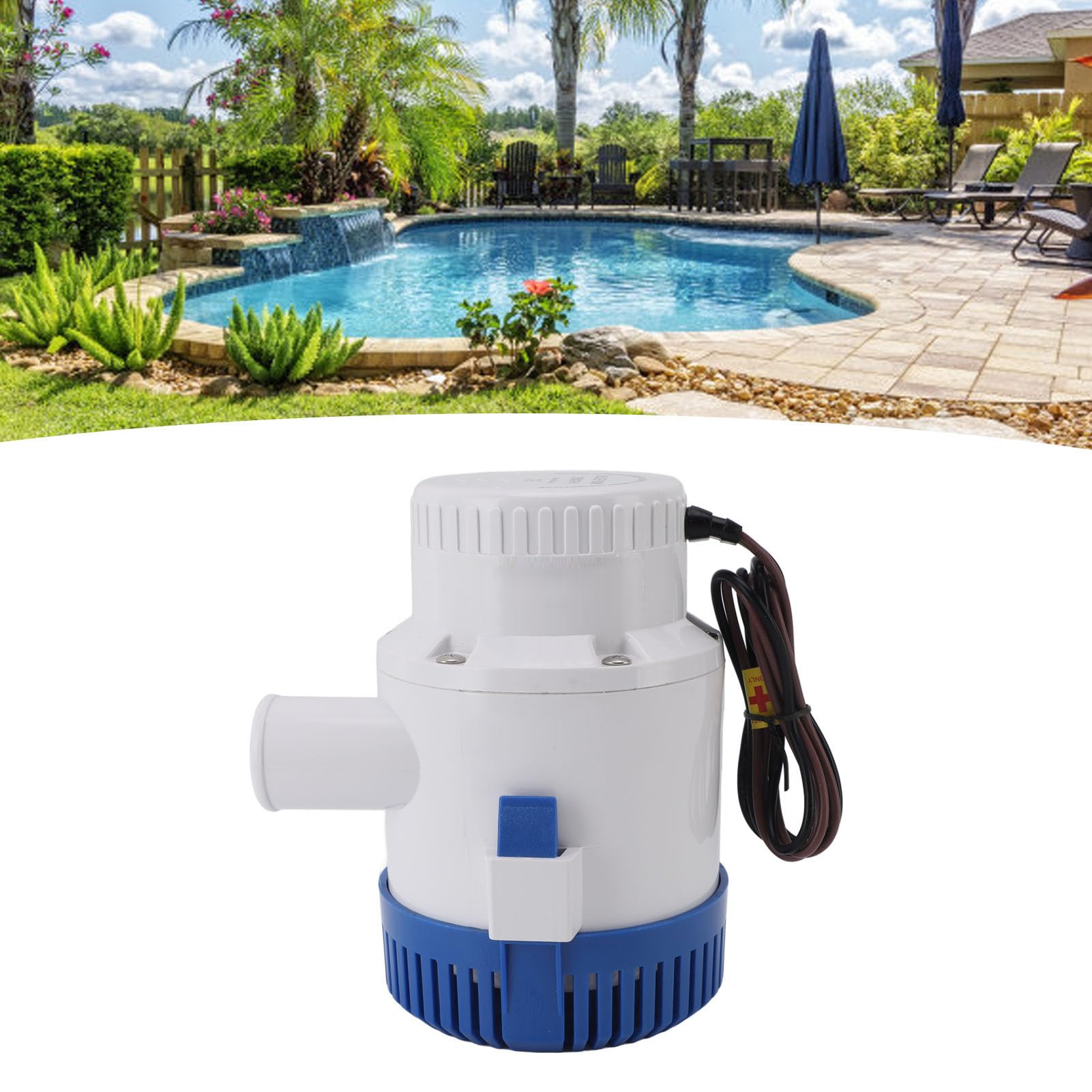 Bomba de Achique Sumergible Automática Duradera Impermeable Silenciosa 3000GPH para Estanques Piscinas Spas ABSTamaño 6,22 X 5,49 X 7,17 Pulgadas (12V)