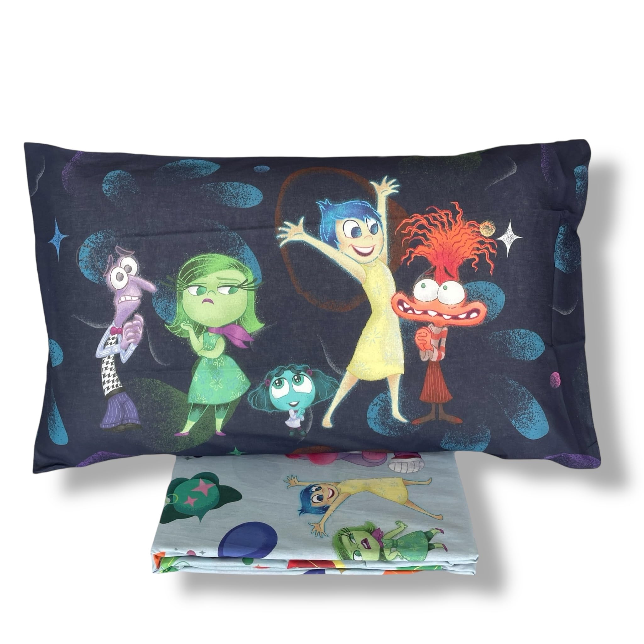 Completo Lenzuola Letto Disney Inside Out 2 in Cotone Singolo