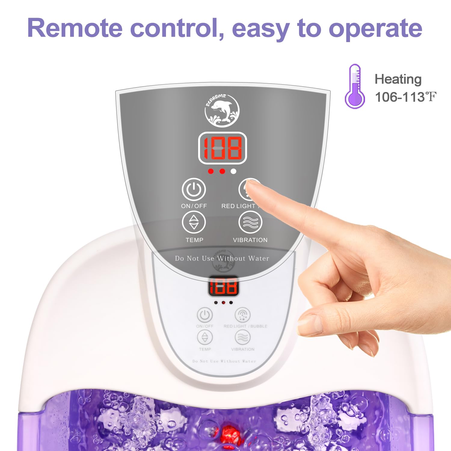 ECARBME Heated Foot Spa Bath Massager with Bubbles and Massage Rollers
