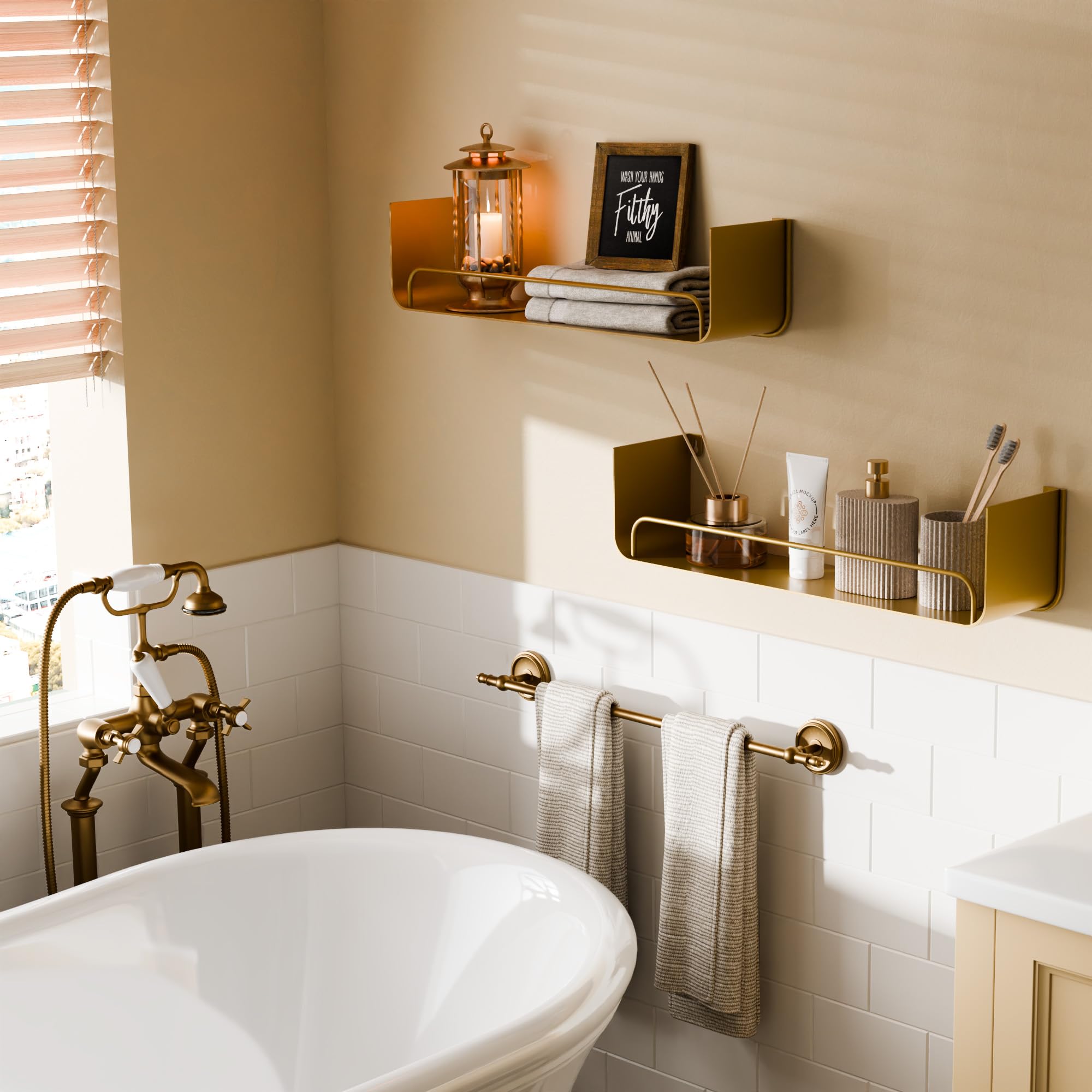 Gold Bathroom Shelf