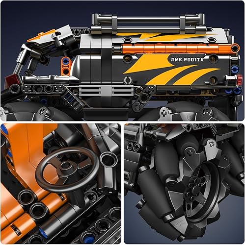 Miniatura 3 de Mould King Kit de bloques de construcción de automóvil ATV 20017, kit de modelo de carrito de ruedas todo terreno, automóvil de carreras Romote