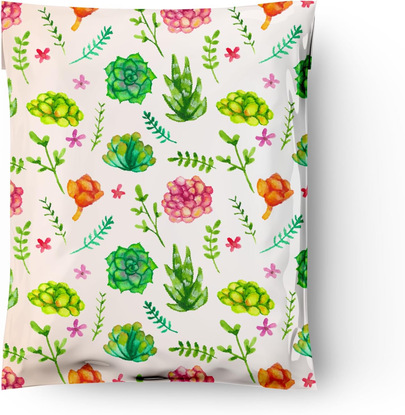 10x13 (100) Succulent Floral Designer Poly Mailers Waterproof Self Sealing Tear Resistant Polymailers Shipping Envelopes Premium Printed Bags For Small Businesses