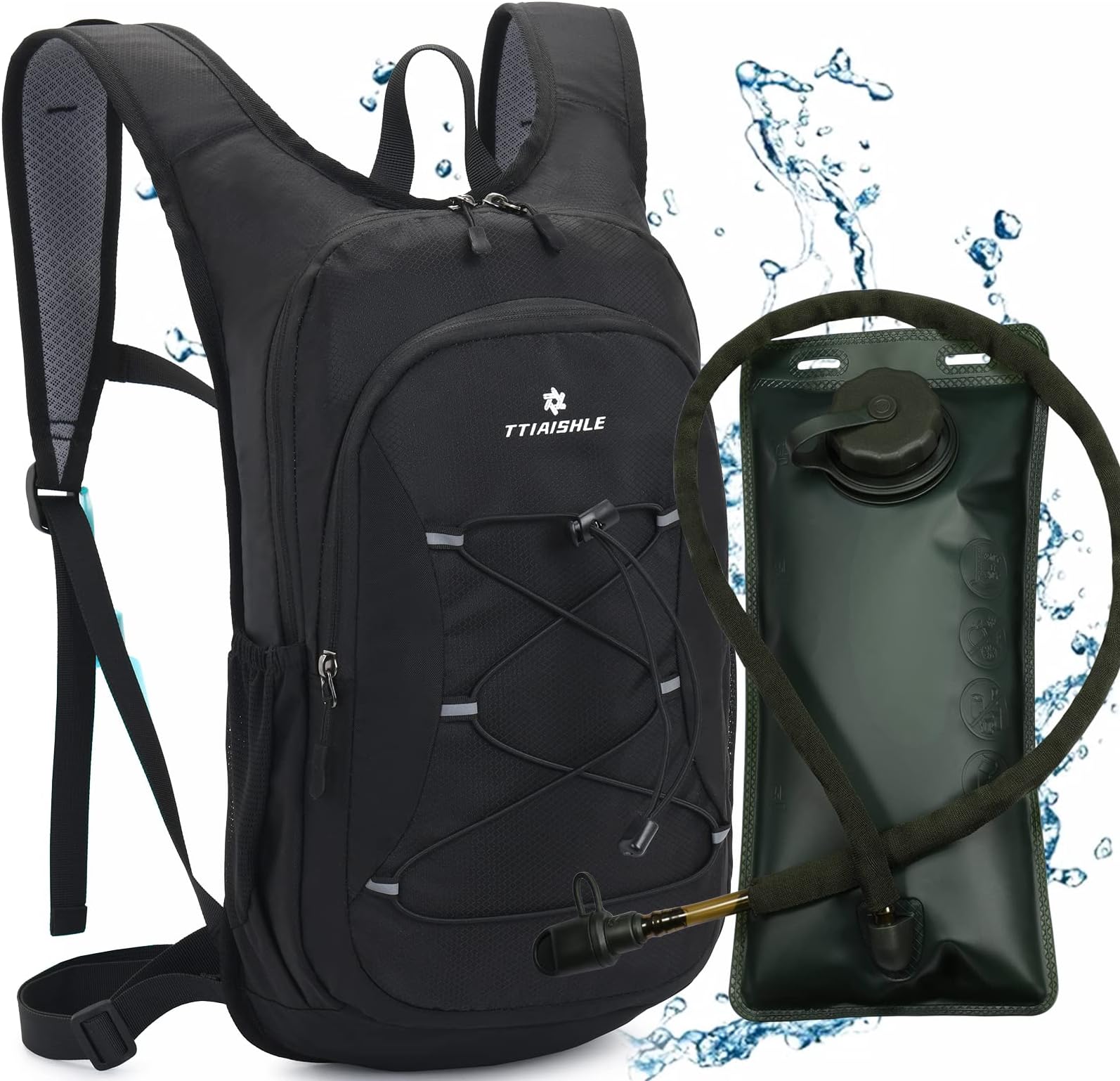 Hydration Pack Backpack with 2L BPA Free Water Bladder for Cycling Running Hiking Climbing Camping Racing skiing