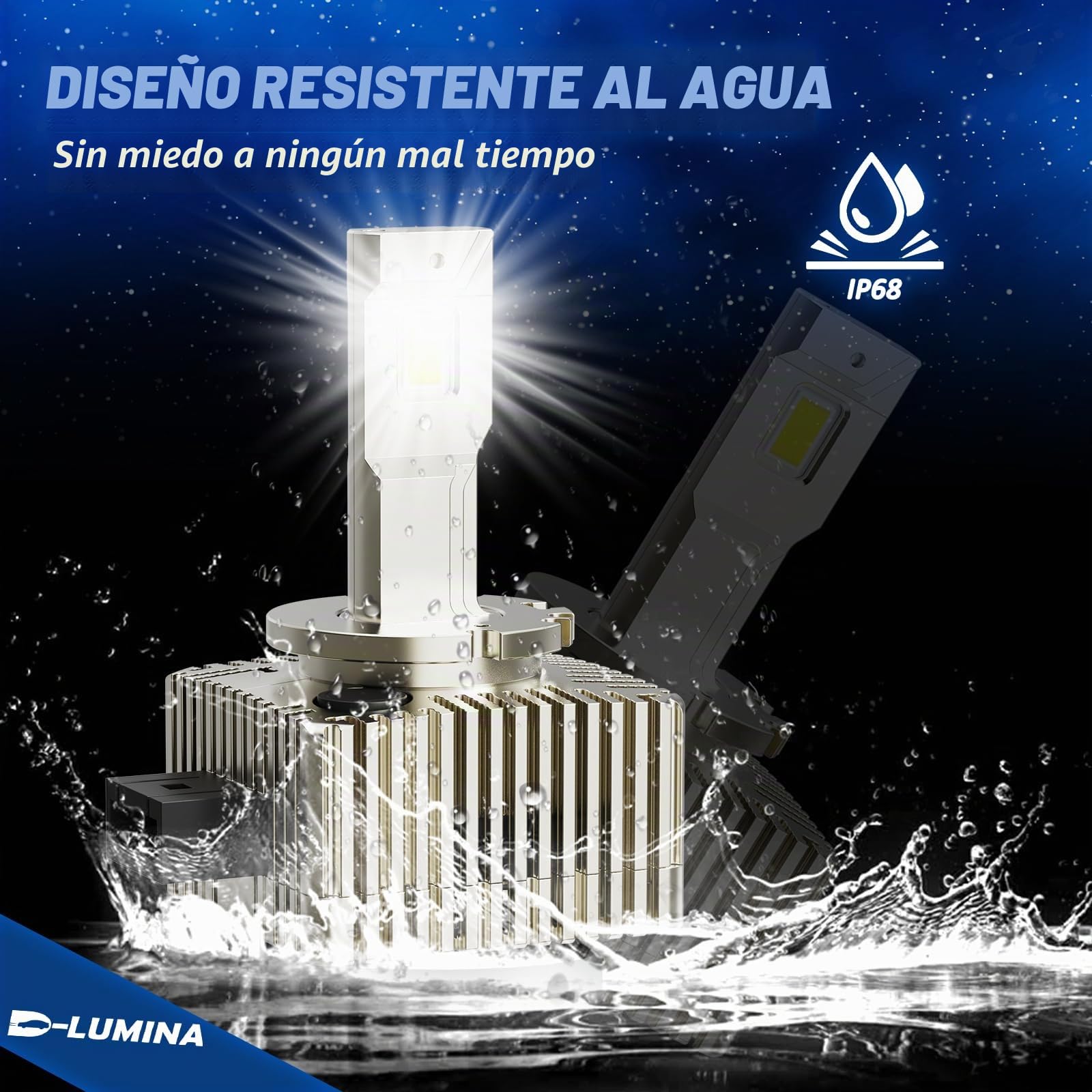 D-Lumina D3S D3R Bombilla LED para faros Delanteros para Automóviles y Camiones, Bombillas LED H7 Superbrillantes, 26000lm, Kit de Conversión de Bombillas LED de 6500K, paquete de 2