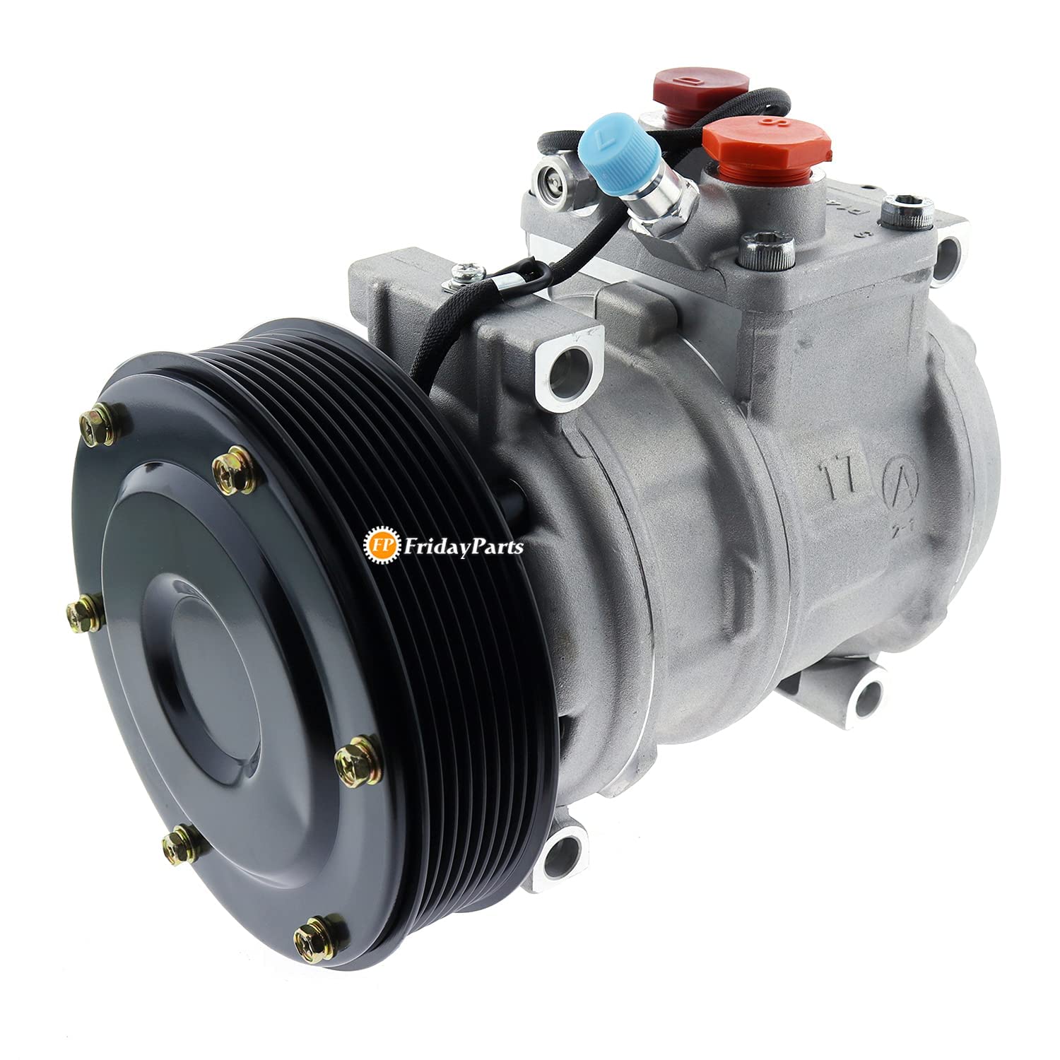 FridayParts 10PA17C A/C Compressor 447100-2381 447100-2388 447200-3084 447200-3667 Compatible for Denso John Deree Tractor