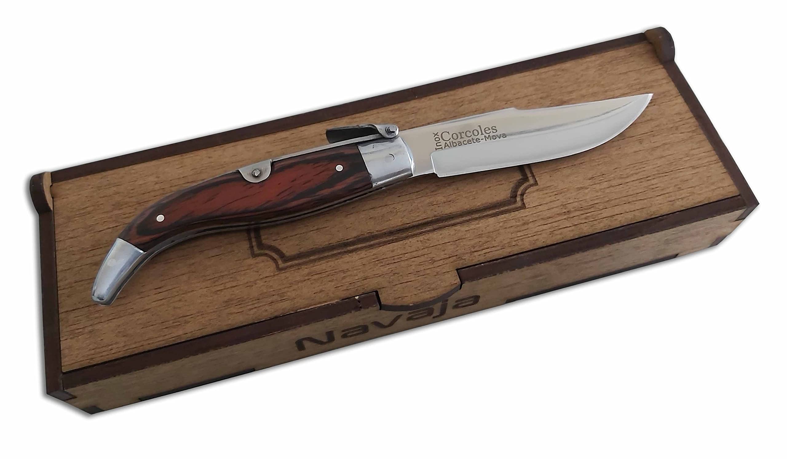 Genérico Roncero Navaja Teja Albacete Coral 8,5 cm. Albacete Personalizada con tu Nombre.