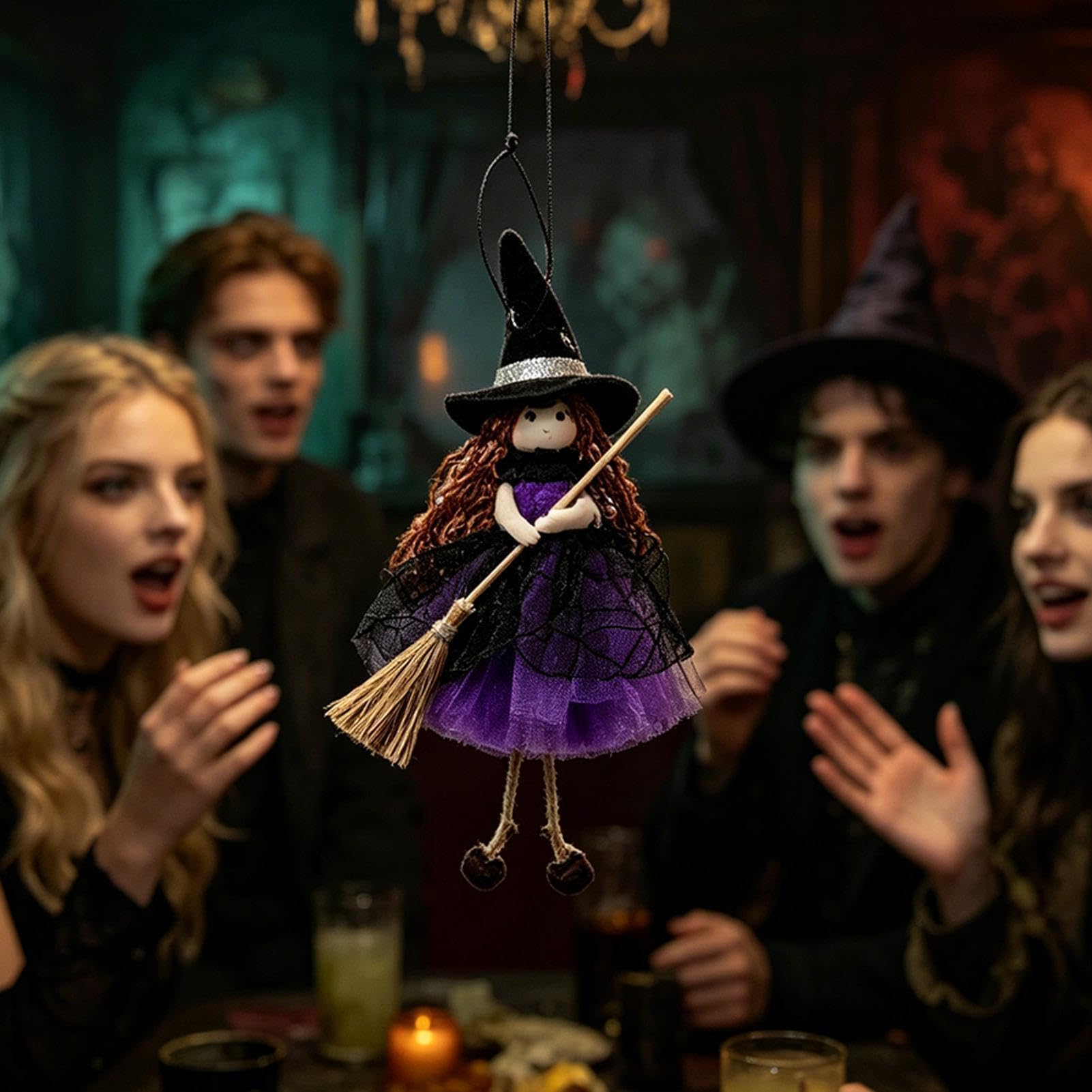 Decorazione spaventosa di strega di Halloween, bambola da strega da appendere per casa, ufficio, scuola, casa fantasma e giardino