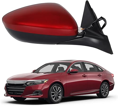 Vista 9 de Dasbecan Espejo para puerta lateral izquierda del conductor compatible con Honda Accord LX Sport 1.5T 2018-2022 Power No calentado Pintura