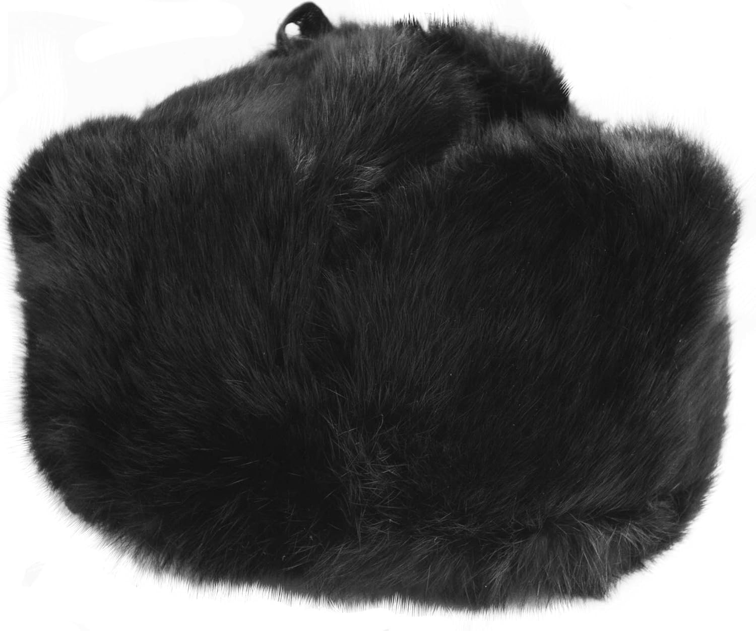 Rabbit Fur Ushanka Winter hat Black