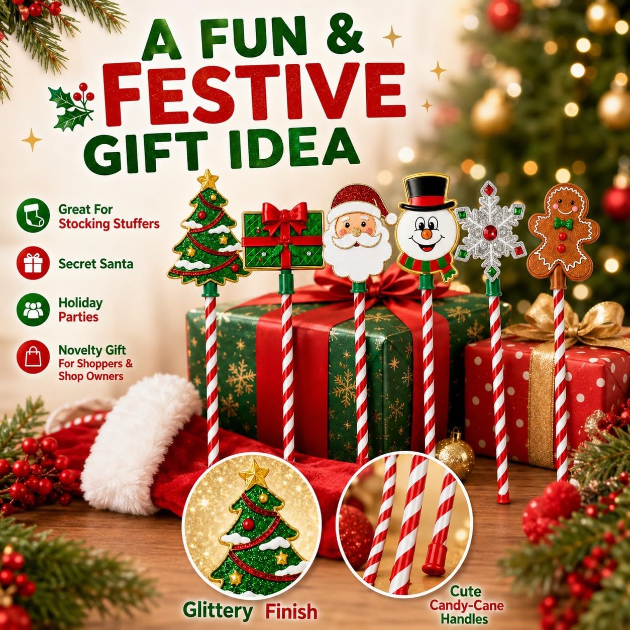 Christmas Tap Wand Credit Card NFC Tap to Pay Wand – 10 Designs Festivi