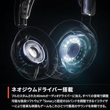 SteelSeries 61526 Arctis Nova Pro Wireless PS White Gaming Headset, Lightweight, Wireless, PS-Compatible, Sealed Type, High Resolution, Active Noise Canceling, Hi-Fi Sound, Compatible with PC/PS 5/4