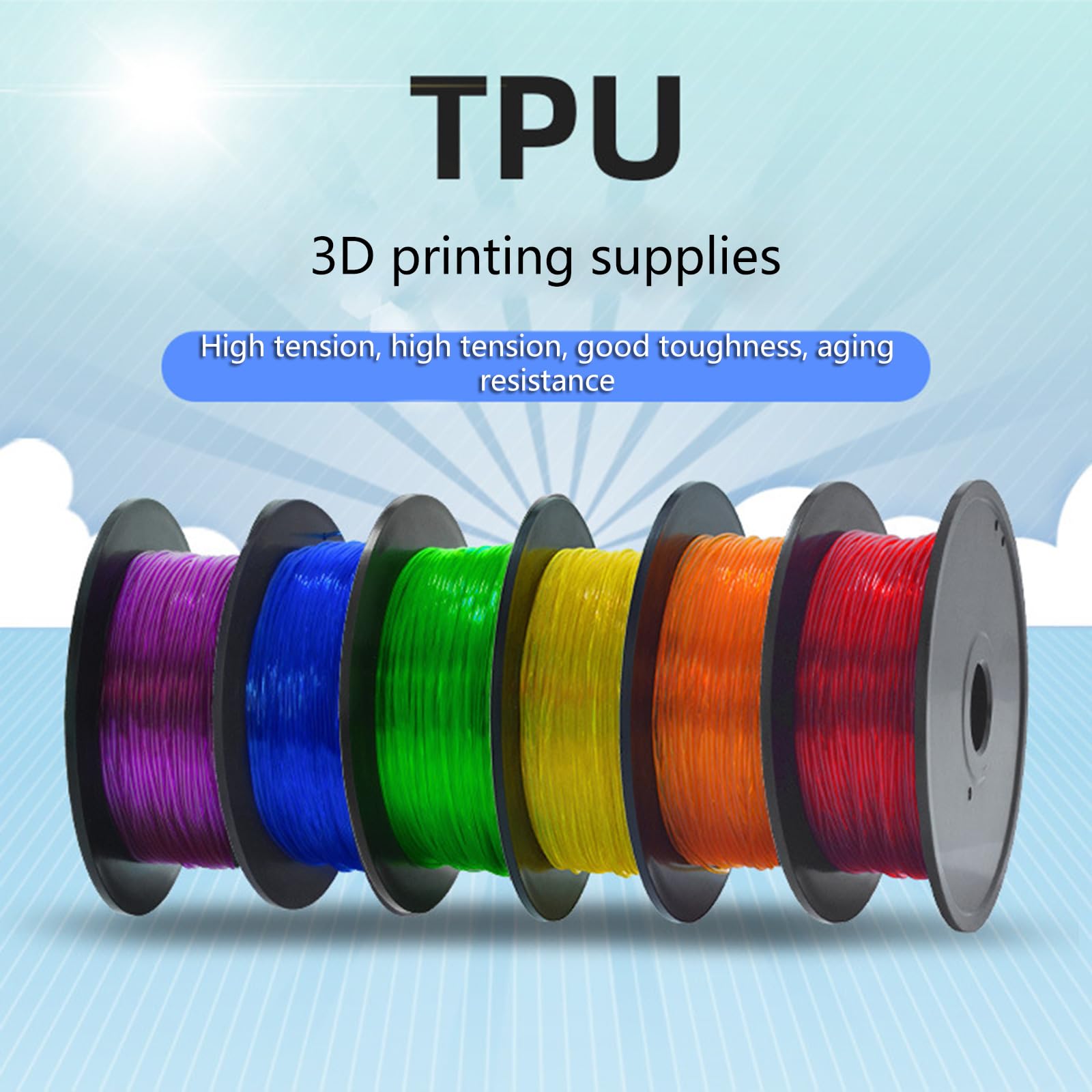 3D Drucker Filament, flexibles TPU Filament, 1, 75 mm Spule, Maßgenauigkeit + / 0, 03 mm, 0, 8 kg Spule (1, 76 lbs), flexibles TPU, schwarz