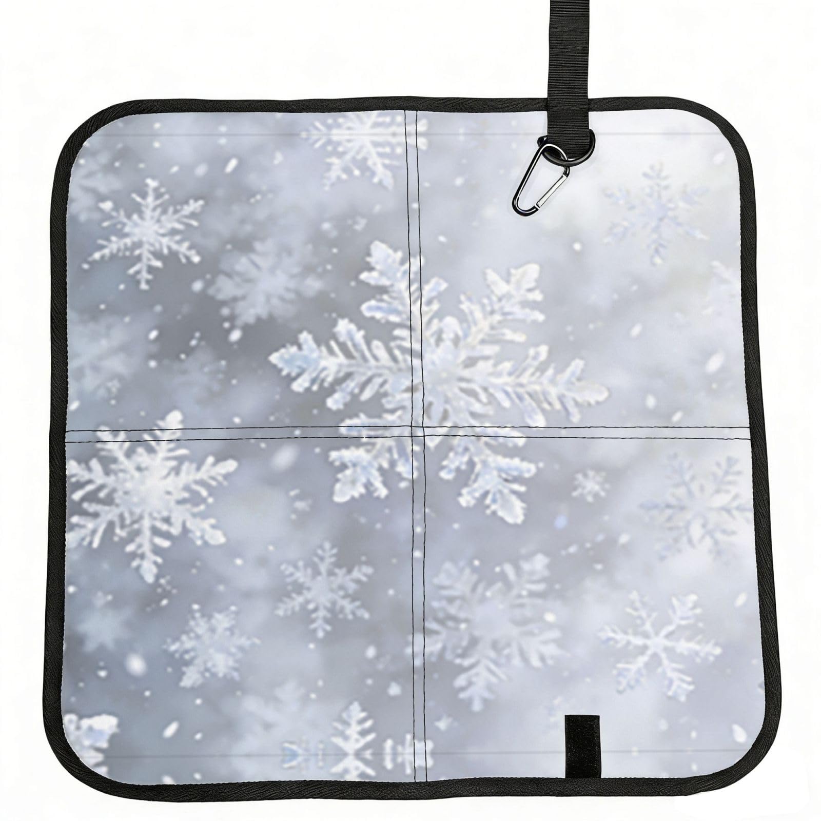 DUYIOKH Snowflakes Print Foldable Portable Seat Cushion for World Cup Games, Camping and Outdoor Activities
