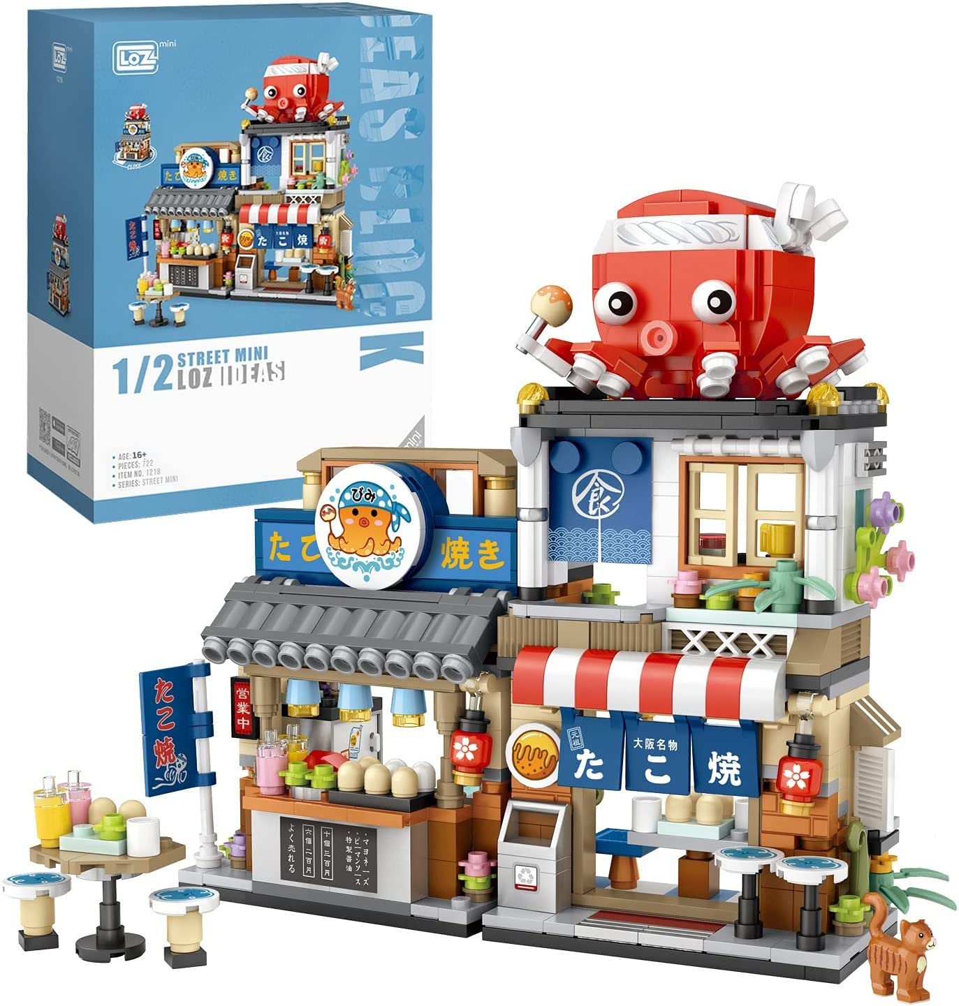 YILETKC Japanese Street View Building Kits, 722 PCS Modular House Building Set Mini DIY Building Model Set, Architecture Modular Construction Set Gift for Adults and Teens