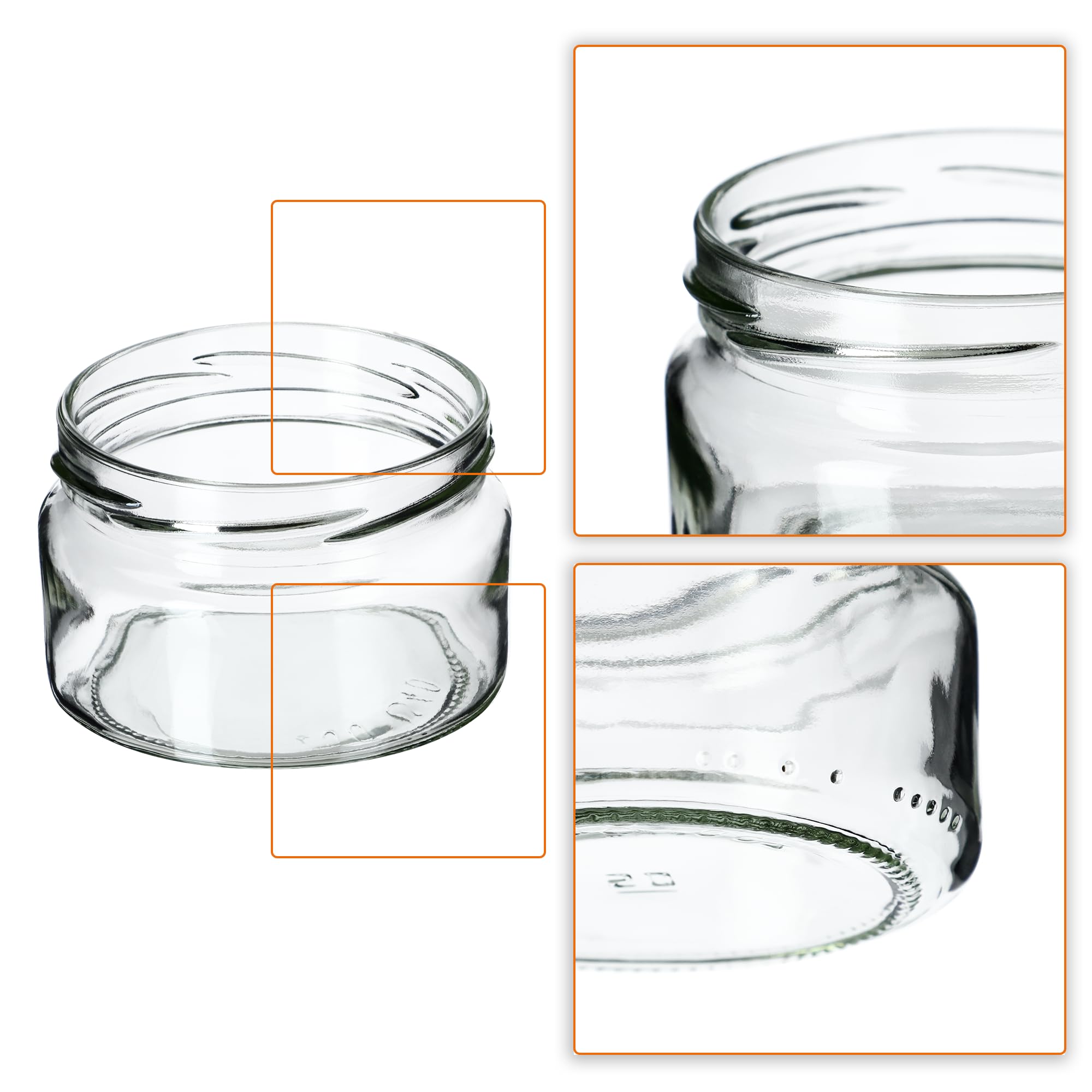 KADAX Set di 100 vasetti per marmellata in vetro 250ml Ø82 – tappo a vite ermetico, per marmellate, miele, confetture e bomboniere