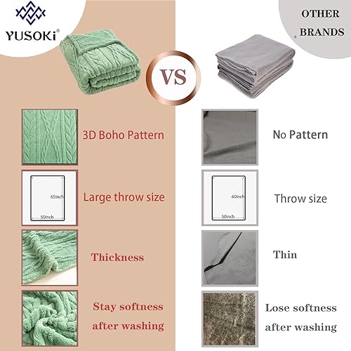 Miniatura 2 de YUSOKI - Cobija de vellón con diseño elegante en 3D, supersuave, acogedora y cálida, de felpa gruesa y esponjosa, para sofás, camas, sillas,