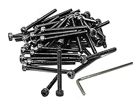 Vista 111 de iexcell Juego de 50 tornillos M4 x 20/25/30/35/40 de acero de aleación de grado 12.9, acabado de óxido negro